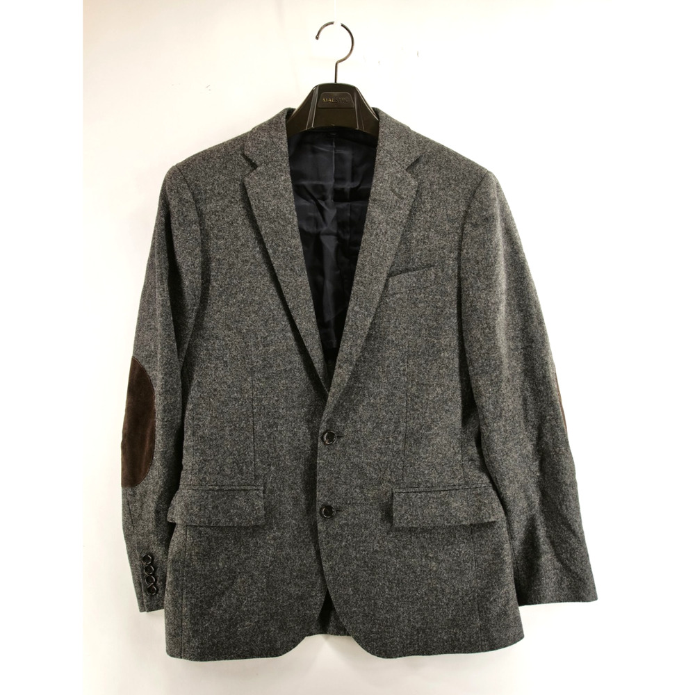 J Crew Ludlow Moon Soft Tweed Blazer Men's 38R Elbow Patch Wool Two Button Gray
